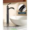 imageForious Black Bathroom Faucets Tall Waterfall Bathroom Faucet Single Handle One Hole Deck Mount Bowl Vessel Sink Faucet Bathroom with Metal Pop Up Drain and Supply LinesOil Rubbed Bronze