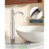 imageForious Black Bathroom Faucets Tall Waterfall Bathroom Faucet Single Handle One Hole Deck Mount Bowl Vessel Sink Faucet Bathroom with Metal Pop Up Drain and Supply LinesBrushed Nickel