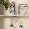 imageForious Black Bathroom Faucets Tall Waterfall Bathroom Faucet Single Handle One Hole Deck Mount Bowl Vessel Sink Faucet Bathroom with Metal Pop Up Drain and Supply LinesOil Rubbed Bronze