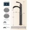 imageForious Black Bathroom Faucets Tall Waterfall Bathroom Faucet Single Handle One Hole Deck Mount Bowl Vessel Sink Faucet Bathroom with Metal Pop Up Drain and Supply LinesOil Rubbed Bronze