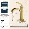 imageForious Black Bathroom Faucets Tall Waterfall Bathroom Faucet Single Handle One Hole Deck Mount Bowl Vessel Sink Faucet Bathroom with Metal Pop Up Drain and Supply LinesBrushed Gold