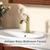 imageForious Black Bathroom Faucets Tall Waterfall Bathroom Faucet Single Handle One Hole Deck Mount Bowl Vessel Sink Faucet Bathroom with Metal Pop Up Drain and Supply LinesBrushed Gold