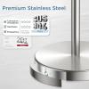 imageToilet Paper Holder Stand Adjustable Freestanding Tissue Roll Holder for Bathroom Pivoting Design Durable SUS 304 Stainless Steel and Weighted Base Toilet Paper Stand Storage Brushed NickelBrushed Nickel