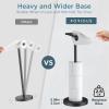 imageToilet Paper Holder Stand Adjustable Freestanding Tissue Roll Holder for Bathroom Pivoting Design Durable SUS 304 Stainless Steel and Weighted Base Toilet Paper Stand Storage Brushed NickelMatte Black