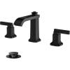 imageFORIOUS 3 Hole Bathroom Vanity Sink FaucetMatte Black Waterfall Widespread Bathroom Faucets 2Handle with Metal PopUp Drain Modern DesignMatte Black