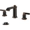 imageFORIOUS 3 Hole Bathroom Vanity Sink FaucetMatte Black Waterfall Widespread Bathroom Faucets 2Handle with Metal PopUp Drain Modern DesignOil Rubbed Bronze