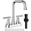 imageFORIOUS Black Bathroom Faucet for Sink 3 HoleWidespread Matte Black Bathroom Sink Faucets2 Handles RV Bathroom Faucets Vanity with Pop Up Drain and Supply HosesChrome
