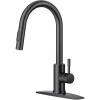 imageFORIOUS Kitchen Faucet with Pull Down Sprayer Brushed Nickel High Arc Modern Classic Sink Faucet Stainless Steel with Deck Plate Fit for 1 or 3 Hole for Pot Filler Bar Farmhouse Laundry RvOil Rubbed Bronze