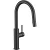 imageFORIOUS Kitchen Faucet with Pull Down Sprayer Classic Brushed Nickel Single Handle High Arc Stainless Steel Kitchen Sink Faucet 1 or 3 Hole Deck Mount for RV Bar Farmhouse Laundry OutdoorMatte Black