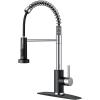 imageFORIOUS Kitchen Faucets Brushed Nickel Kitchen Sink Faucet with Pull Down Sprayer Commercial Kitchen Faucet Stainless Steel Classic Single Handle Pull Out Sink Faucets for RV Laundry Utility RoomBlackChrome
