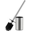 imageFORIOUS Toilet Brush and Holder Set 304 Stainless Steel Heavy Duty Base and Handle for Bathroom Deep Cleaning Toilet Bowl Cleaners Brush with Holder Space Saving for Storage Matte BlackStainless Steel