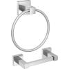 imageFORIOUS Toilet Paper Holder Wall Mount and Hand Towel Ring Set SUS 304 Stainless Steel Double Post Pivoting Tissue Roll Holder Modern Bathroom Hardware Accessories Set Matte BlackStainless Steel