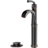 imageForious Black Bathroom Faucets Tall Waterfall Bathroom Faucet Single Handle One Hole Deck Mount Bowl Vessel Sink Faucet Bathroom with Metal Pop Up Drain and Supply LinesOil Rubbed Bronze