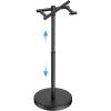 imageToilet Paper Holder Stand Adjustable Freestanding Tissue Roll Holder for Bathroom Pivoting Design Durable SUS 304 Stainless Steel and Weighted Base Toilet Paper Stand Storage Brushed NickelMatte Black