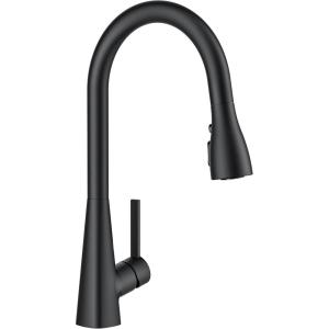 imageFORIOUS Kitchen Faucet with Pull Down Sprayer Brushed Nickel Classic High Arc Stainless Steel Faucet for Kitchen Sink Single Handle for 1 or 3 Hole Decks for RV Bar Farmhouse Laundry CamperMatte Black
