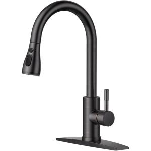 imageFORIOUS Kitchen Faucets with Water Filter 2 in 1 Stainless Steel Pull Down Sink Faucet and Purfied Water Faucet High Arc Single Handle with Detachable Deck for 1 or 3 Hole Brushed NickelOil Rubbed Bronze