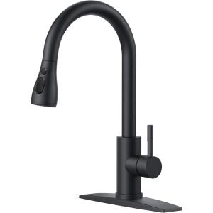 imageFORIOUS Kitchen Faucets with Water Filter 2 in 1 Stainless Steel Pull Down Sink Faucet and Purfied Water Faucet High Arc Single Handle with Detachable Deck for 1 or 3 Hole Brushed NickelMatte Black