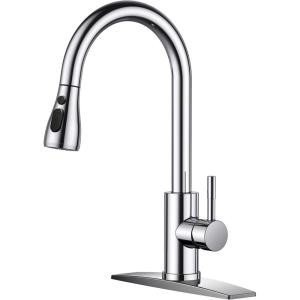 imageFORIOUS Kitchen Faucets with Water Filter 2 in 1 Stainless Steel Pull Down Sink Faucet and Purfied Water Faucet High Arc Single Handle with Detachable Deck for 1 or 3 Hole Brushed NickelChrome