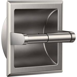 imageFORIOUS Recessed Toilet Paper Holder Stainless Steel Durable Tissue Roll Holder Wall Mount for Bathroom Space Saving Design with Mounting Bracket in Wall Toilet Paper Dispenser Insert Matte BlackStainless Steel