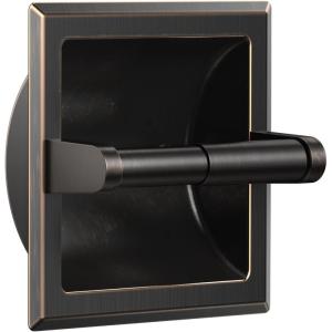 imageFORIOUS Recessed Toilet Paper Holder Stainless Steel Durable Tissue Roll Holder Wall Mount for Bathroom Space Saving Design with Mounting Bracket in Wall Toilet Paper Dispenser Insert Matte BlackOil Rubbed Bronze