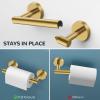 imageFORIOUS 4 Piece Bathroom Accessories SUS304 Stainless Steel Double Post Pivoting Toilet Paper Holder Towel Ring and 2 Towel Hooks Wall Mounted Bathroom Hardware Set Matte BlackDark Gold