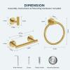 imageFORIOUS 4 Piece Bathroom Accessories SUS304 Stainless Steel Double Post Pivoting Toilet Paper Holder Towel Ring and 2 Towel Hooks Wall Mounted Bathroom Hardware Set Matte BlackDark Gold