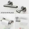 imageFORIOUS 4 Piece Bathroom Accessories SUS304 Stainless Steel Double Post Pivoting Toilet Paper Holder Towel Ring and 2 Towel Hooks Wall Mounted Bathroom Hardware Set Matte BlackBrushed Nickel