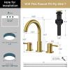 imageFORIOUS 8 inch Bathroom Sink Faucet Widespread Vanity Bathroom Faucet with 360 Swivel High Arc Spout PopUp Drain and cUPC Supply Lines IncludedBrushed Gold