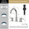 imageFORIOUS 8 inch Bathroom Sink Faucet Widespread Vanity Bathroom Faucet with 360 Swivel High Arc Spout PopUp Drain and cUPC Supply Lines IncludedStainless Steel