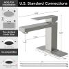 imageFORIOUS Bathroom Faucets Single Handle Brushed Nickel Bathroom Faucet with Popup Drain Aerator LeadFree cUPC NSF Certified CEC ampamp DOE Compliant Suitable for 1 or 3 HolesBrushed Nickel