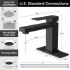 imageFORIOUS Bathroom Faucets Single Handle Brushed Nickel Bathroom Faucet with Popup Drain Aerator LeadFree cUPC NSF Certified CEC ampamp DOE Compliant Suitable for 1 or 3 HolesMatte Black