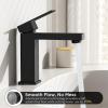 imageFORIOUS Bathroom Faucets Single Handle Brushed Nickel Bathroom Faucet with Popup Drain Aerator LeadFree cUPC NSF Certified CEC ampamp DOE Compliant Suitable for 1 or 3 HolesMatte Black
