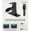 imageFORIOUS Black Bathroom Faucet Waterfall Bathroom Faucets for 1 or 3 Holes Sink with Single Handle with PopUp Drain and Water Supplies for Commercial Vanity Lavatory Restroom FarmhouseMatte Black