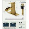 imageFORIOUS Black Bathroom Faucet Waterfall Bathroom Faucets for 1 or 3 Holes Sink with Single Handle with PopUp Drain and Water Supplies for Commercial Vanity Lavatory Restroom FarmhouseBrushed Gold