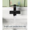 imageFORIOUS Black Bathroom Faucet Waterfall Bathroom Faucets for 1 or 3 Holes Sink with Single Handle with PopUp Drain and Water Supplies for Commercial Vanity Lavatory Restroom FarmhouseMatte Black