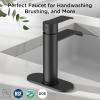 imageFORIOUS Brushed Nickel Bathroom Faucets Modern Waterfall Bathroom for 1 or 3 Hole Single Handle Faucets with Metal Pop Up Drain and 24quot Supply HosesMatte Black