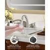imageFORIOUS Faucet for Bathroom Sink 3 Hole Brushed Nickel Bathroom Faucet Widespread with Pop Up Drain and Water Hose Supply 2 Cross Handle Design for Vanity RV Farmhouse SinkStainless Steel