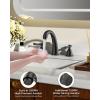 imageFORIOUS Faucet for Bathroom Sink 3 Hole Brushed Nickel Bathroom Faucet Widespread with Pop Up Drain and Water Hose Supply 2 Cross Handle Design for Vanity RV Farmhouse SinkMatte Black