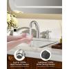 imageFORIOUS Faucet for Bathroom Sink 3 Hole Brushed Nickel Bathroom Faucet Widespread with Pop Up Drain and Water Hose Supply 2 Cross Handle Design for Vanity RV Farmhouse SinkStainless Steel