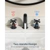 imageFORIOUS Faucet for Bathroom Sink 3 Hole Brushed Nickel Bathroom Faucet Widespread with Pop Up Drain and Water Hose Supply 2 Cross Handle Design for Vanity RV Farmhouse SinkMatte Black