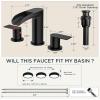 imageFORIOUS Gold Bathroom Faucet Waterfall Bathroom Faucet for Sink 3 Hole with Easy Install PopUp Drain and Water Supply 8 Inch Widespread for Vanity CamperRestroomMatte Black