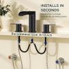 imageFORIOUS Gold Bathroom Faucet Waterfall Bathroom Faucet for Sink 3 Hole with Easy Install PopUp Drain and Water Supply 8 Inch Widespread for Vanity CamperRestroomMatte Black