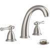 imageFORIOUS Faucet for Bathroom Sink 3 Hole Brushed Nickel Bathroom Faucet Widespread with Pop Up Drain and Water Hose Supply 2 Cross Handle Design for Vanity RV Farmhouse SinkStainless Steel