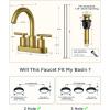 imageFORIOUS Brushed Nickel and Gold Bathroom Faucet 3 Hole LeadFree 8 in Widespread Bathroom Vanity Faucet Brushed Gold and Silver with Metal Popup Drain cUPC Supply Hoses and 12 GPM Spare AeratorBrushed Gold