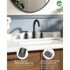 imageFORIOUS 2 Pack Black Bathroom Faucet 3 Hole 8quot Widespread Matte Black Bathroom Sink Faucet with 360Swivel Spout Suitable for 612 Inch Vanity Sink with Metal Popup Drain and Supply LineOil Rubbed Bronze