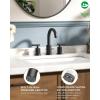 imageFORIOUS 2 Pack Black Bathroom Faucet 3 Hole 8quot Widespread Matte Black Bathroom Sink Faucet with 360Swivel Spout Suitable for 612 Inch Vanity Sink with Metal Popup Drain and Supply LineMatte Black  2
