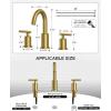 imageFORIOUS 8 Inch Widespread Brushed Gold Bathroom Faucet 3 Hole 2 Handle Gold Sink Faucet Bathroom Vanity with 360 Degree Swivel Spout with Pop Up Drain and cUPC Supply Line for 6 to 12 in SinkBrushed Gold  2