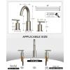 imageFORIOUS 8 Inch Widespread Brushed Gold Bathroom Faucet 3 Hole 2 Handle Gold Sink Faucet Bathroom Vanity with 360 Degree Swivel Spout with Pop Up Drain and cUPC Supply Line for 6 to 12 in SinkStainless Steel