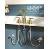 imageFORIOUS 8 Inch Widespread Brushed Gold Bathroom Faucet 3 Hole 2 Handle Gold Sink Faucet Bathroom Vanity with 360 Degree Swivel Spout with Pop Up Drain and cUPC Supply Line for 6 to 12 in SinkBrushed Gold  2