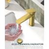 imageFORIOUS Gold Bathroom Faucet 1 Hole Single Hole Brushed Gold Bathroom Faucet Single Handle with 12 GPM WaterSaving Aerator Pop Up Drain and Hose Modern Restroom Sink Tap with Deck Plate VanityBrushed Gold
